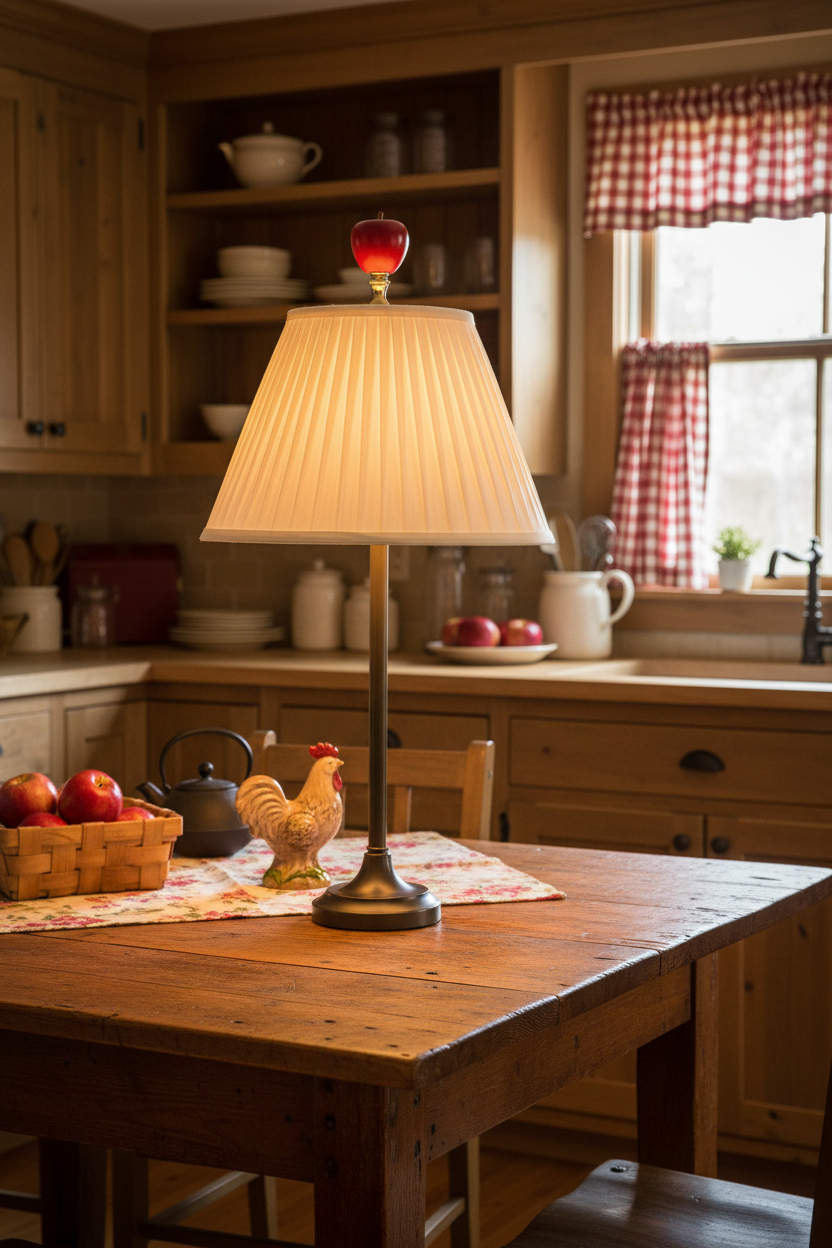 2-1/4" Tall Brass Finial, Red Apple, 1/4-27F Tap (15212)