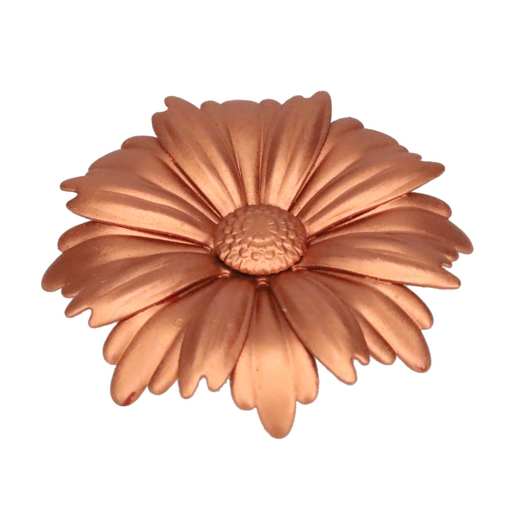 1-1/8" Tall Brass Finial, 2-7/8" Diam. Antique Gold Flower Petal Bloom, 1/4-27F Tap (15215AG)