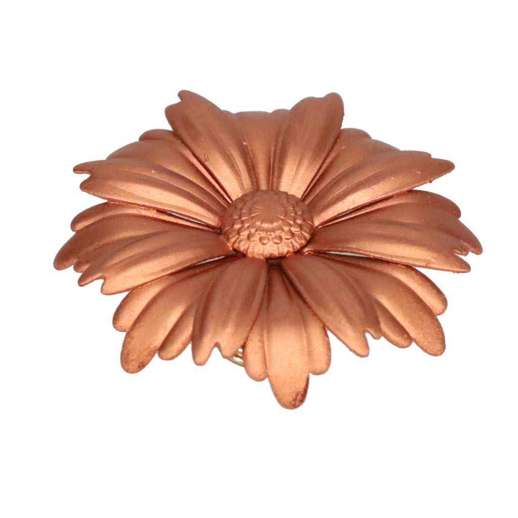 1-1/8" Tall Brass Finial, 2-7/8" Diam. Antique Gold Flower Petal Bloom, 1/4-27F Tap (15215AG)