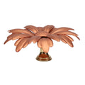 1-1/8" Tall Brass Finial, 2-7/8" Diam. Antique Gold Flower Petal Bloom, 1/4-27F Tap (15215AG)