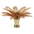 1-1/2" Tall Brass Finial, 2-3/4" Diam. Gold Flower Petal Bloom, 1/4-27F Tap (15216)