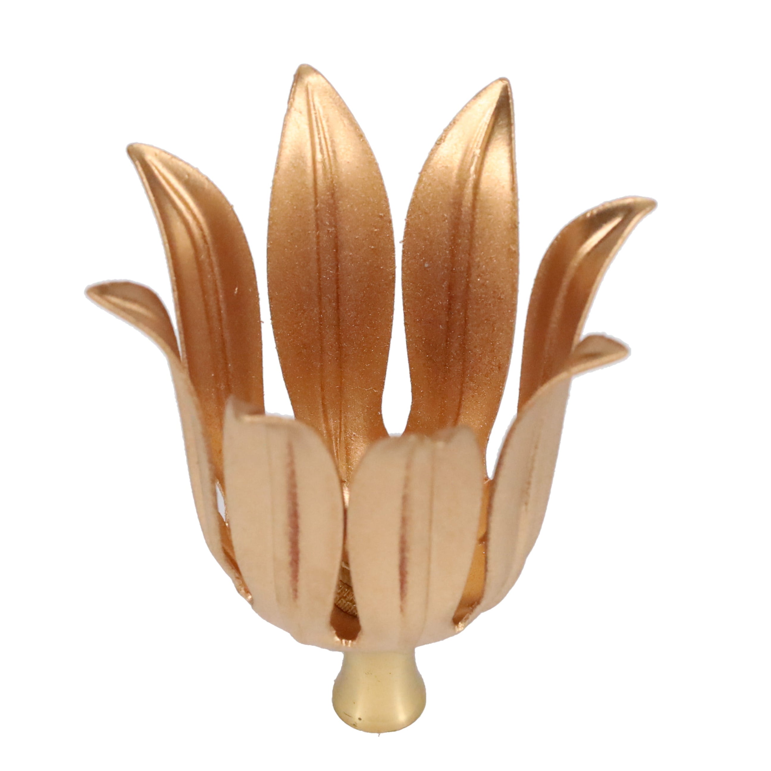 3" Tall Brass Finial, 2-3/4" Diam. Gold Tulip Flower Petals, 1/4-27F Tap (15218)