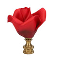 2-1/2" Tall Brass Finial, Ceramic Red Rose, 2" Wide, 1/4-27F Tap (15220)