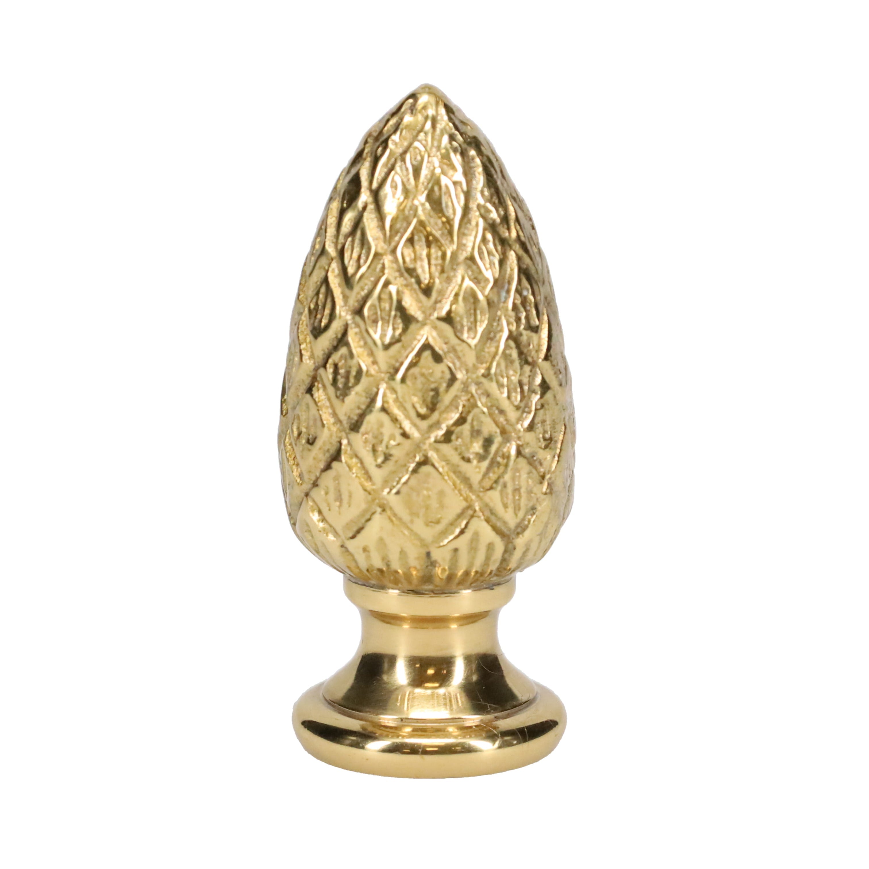 2-3/8" Tall Brass Finial, 1" Diam. Brass Pineapple, 1/4-27F Tap (15222)