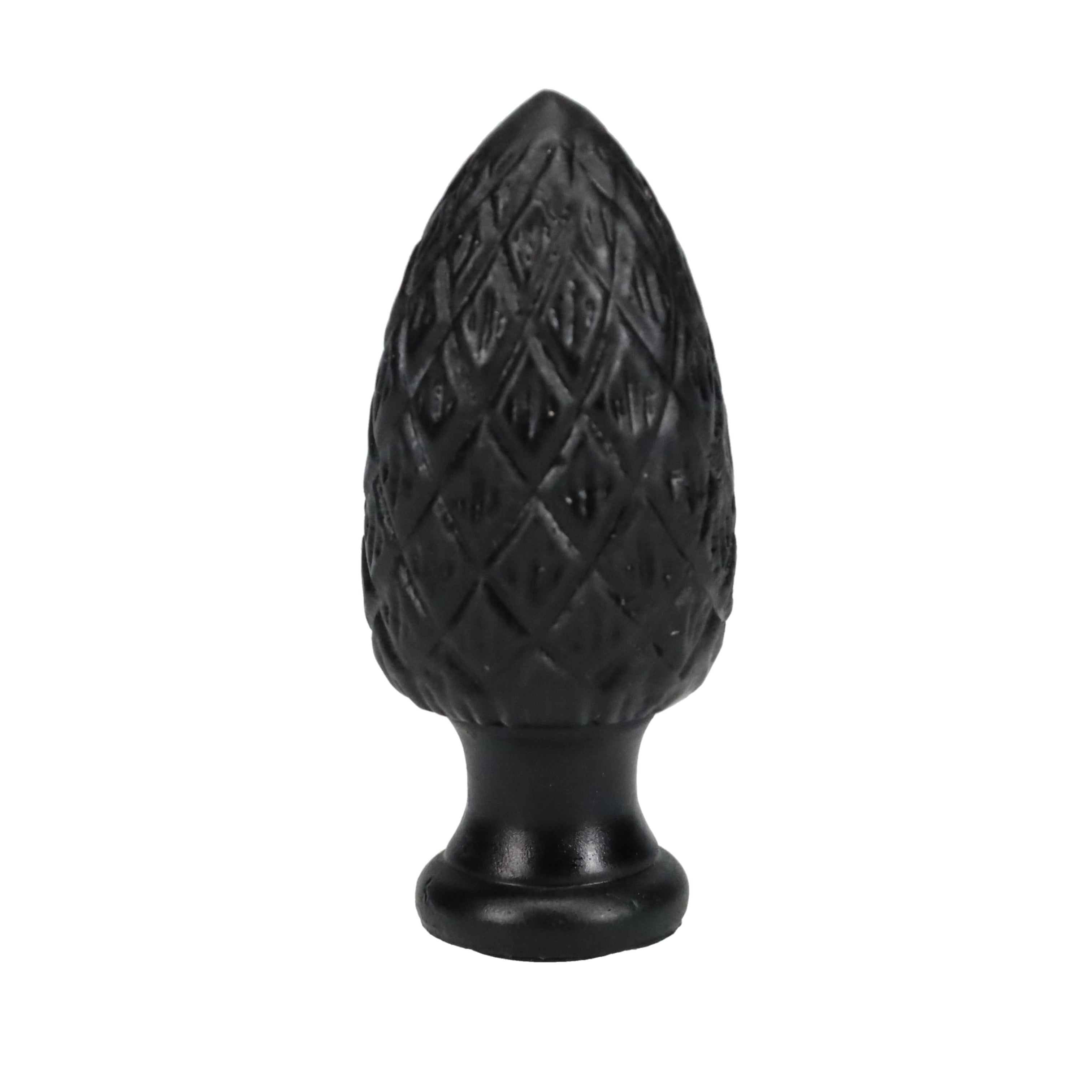 2-7/16" Tall Finial, 1" Diam. Black Pineapple, 1/4-27F Tap (15222BK)