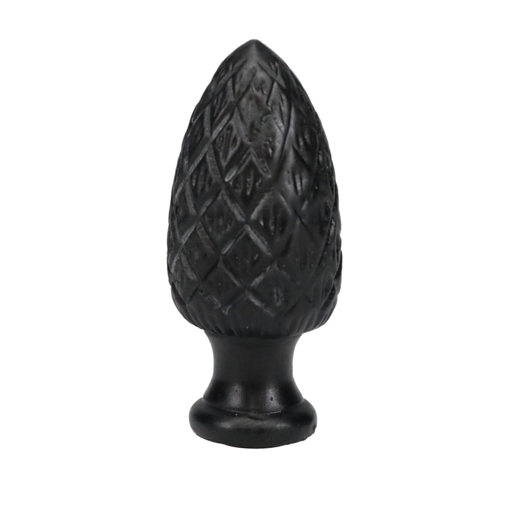 2-7/16" Tall Finial, 1" Diam. Black Pineapple, 1/4-27F Tap (15222BK)