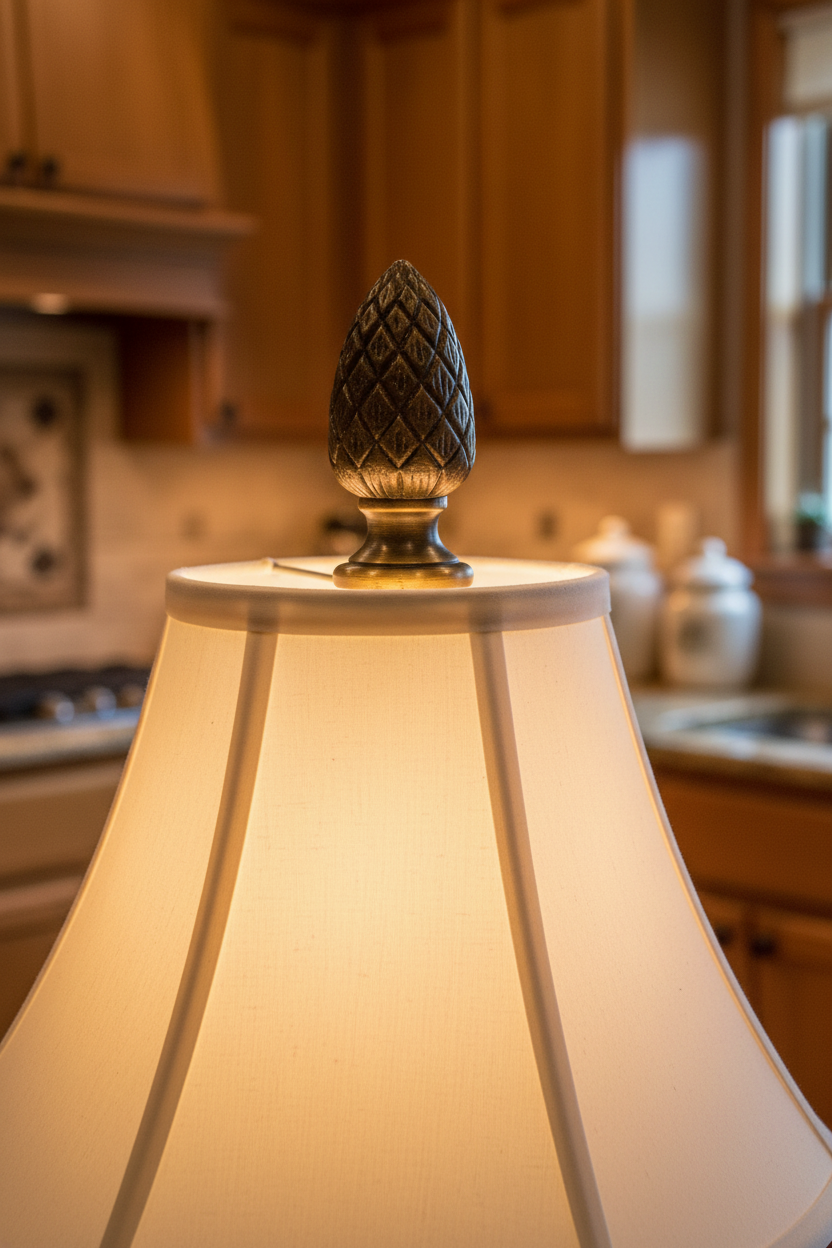2-3/8" Tall Brass Finial, 1" Diam. Brass Pineapple, Bronze Finish 1/4-27F Tap (15222BR)
