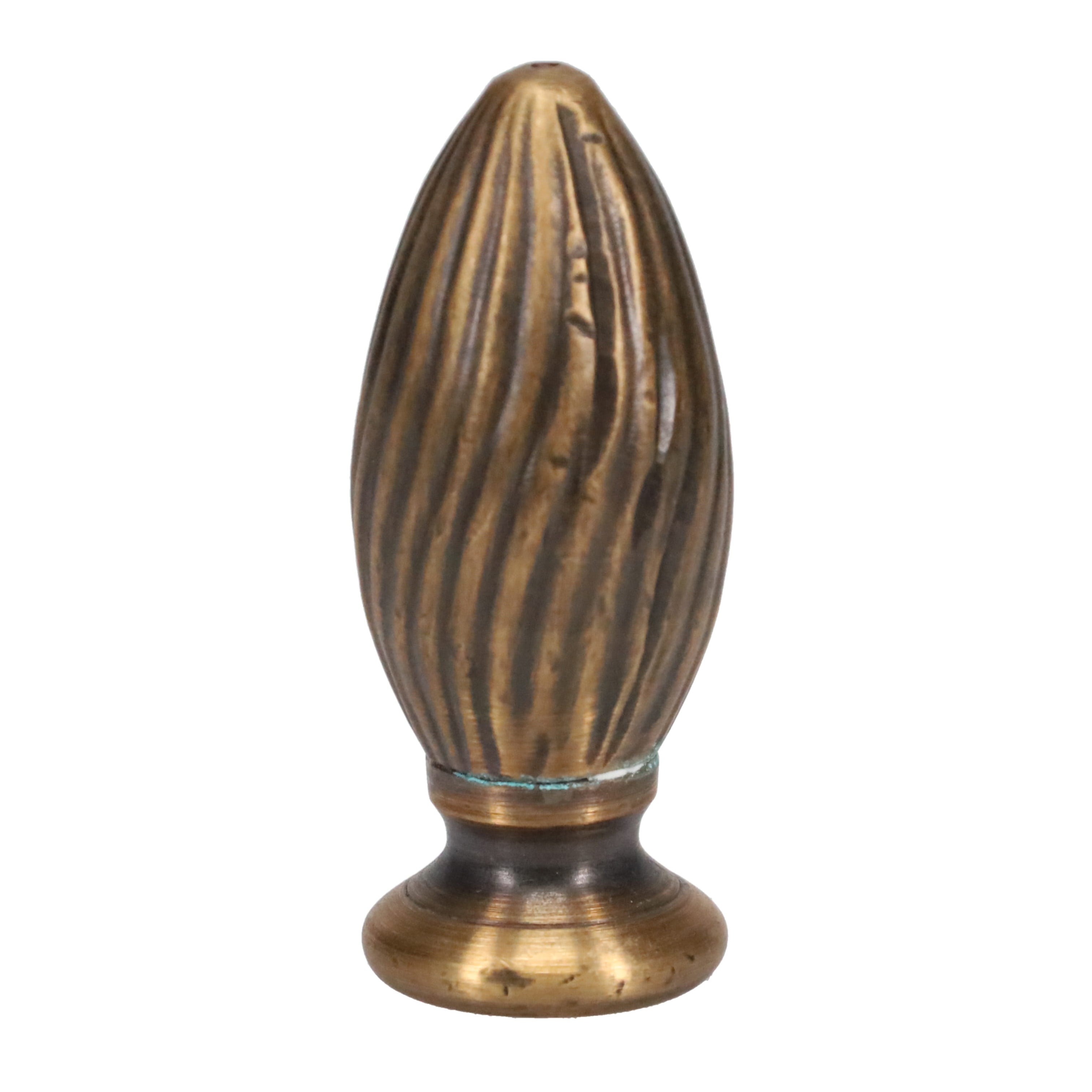 2-5/8" Tall Brass Finial, 1" Diam. Spiral Egg, Bronze Finish 1/4-27F Tap (15223)