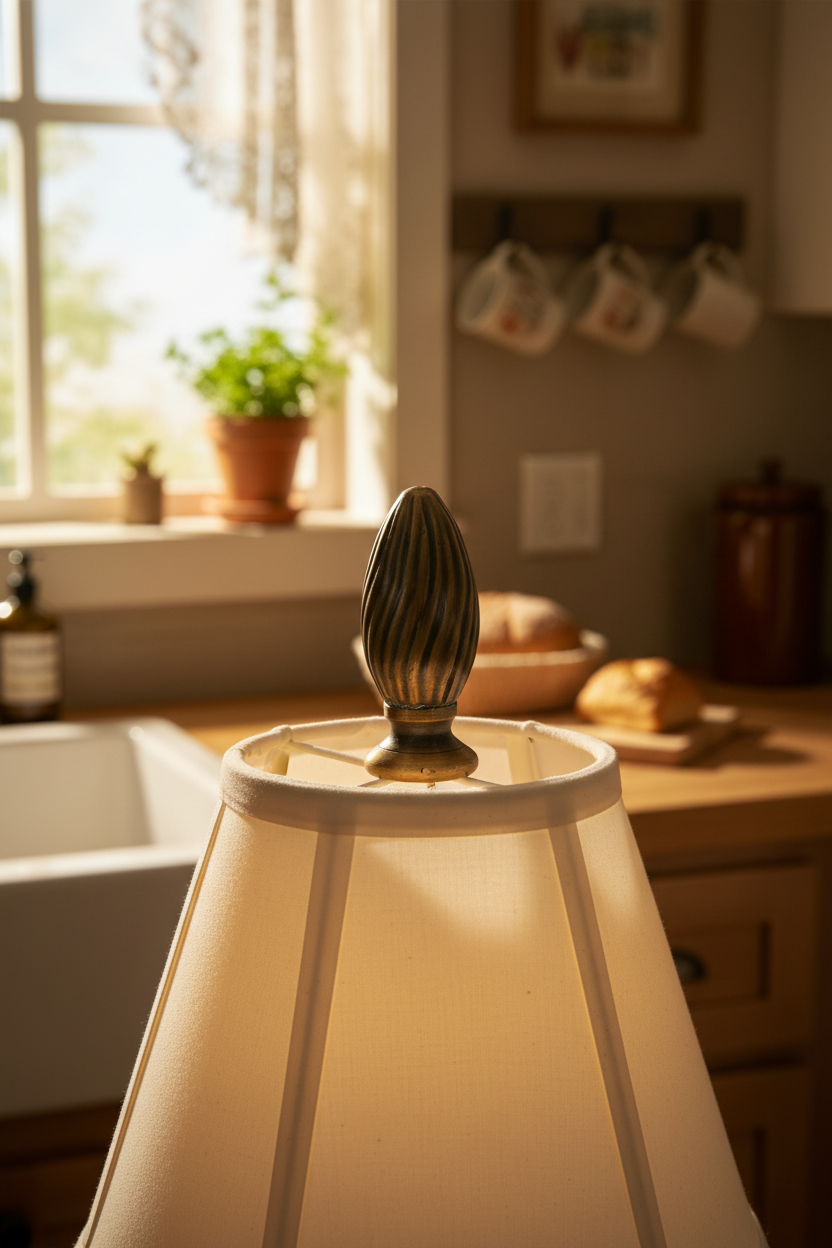 2-5/8" Tall Brass Finial, 1" Diam. Spiral Egg, Bronze Finish 1/4-27F Tap (15223)