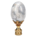 2-1/2" Tall Brass Knurled Finial, Marble Egg, 1/4-27F Tap (15227)
