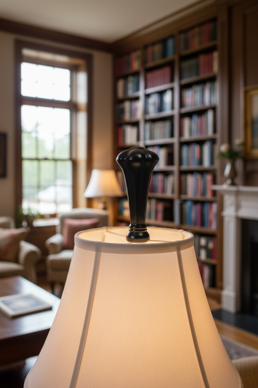 3-5/16" Tall Brass Finial, Black 1-1/2" Wide Broccoli Shape, 1/4-27F Tap (15229)