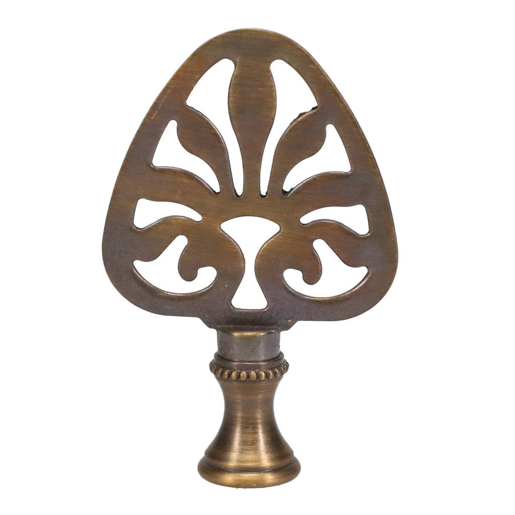 2-3/4" Tall Brass Finial, Fleur-De-Lis Design, Bronze Finish, 1/4-27F Tap (15230)
