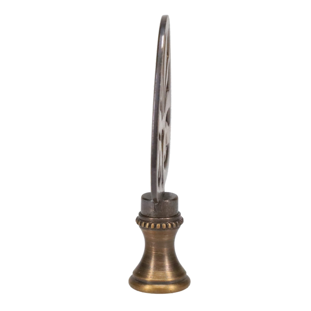 2-3/4" Tall Brass Finial, Fleur-De-Lis Design, Bronze Finish, 1/4-27F Tap (15230)
