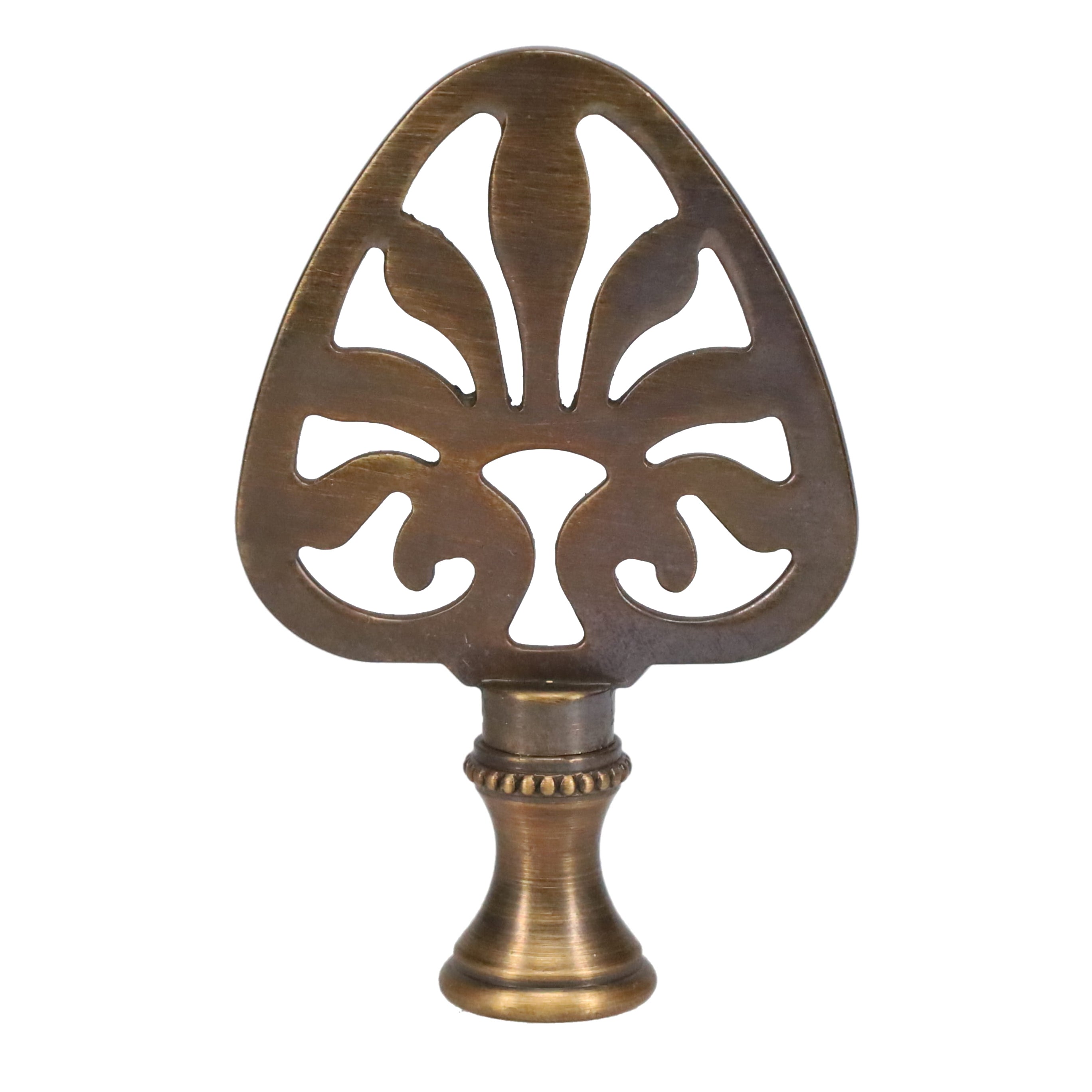 2-3/4" Tall Brass Finial, Fleur-De-Lis Design, Bronze Finish, 1/4-27F Tap (15230)