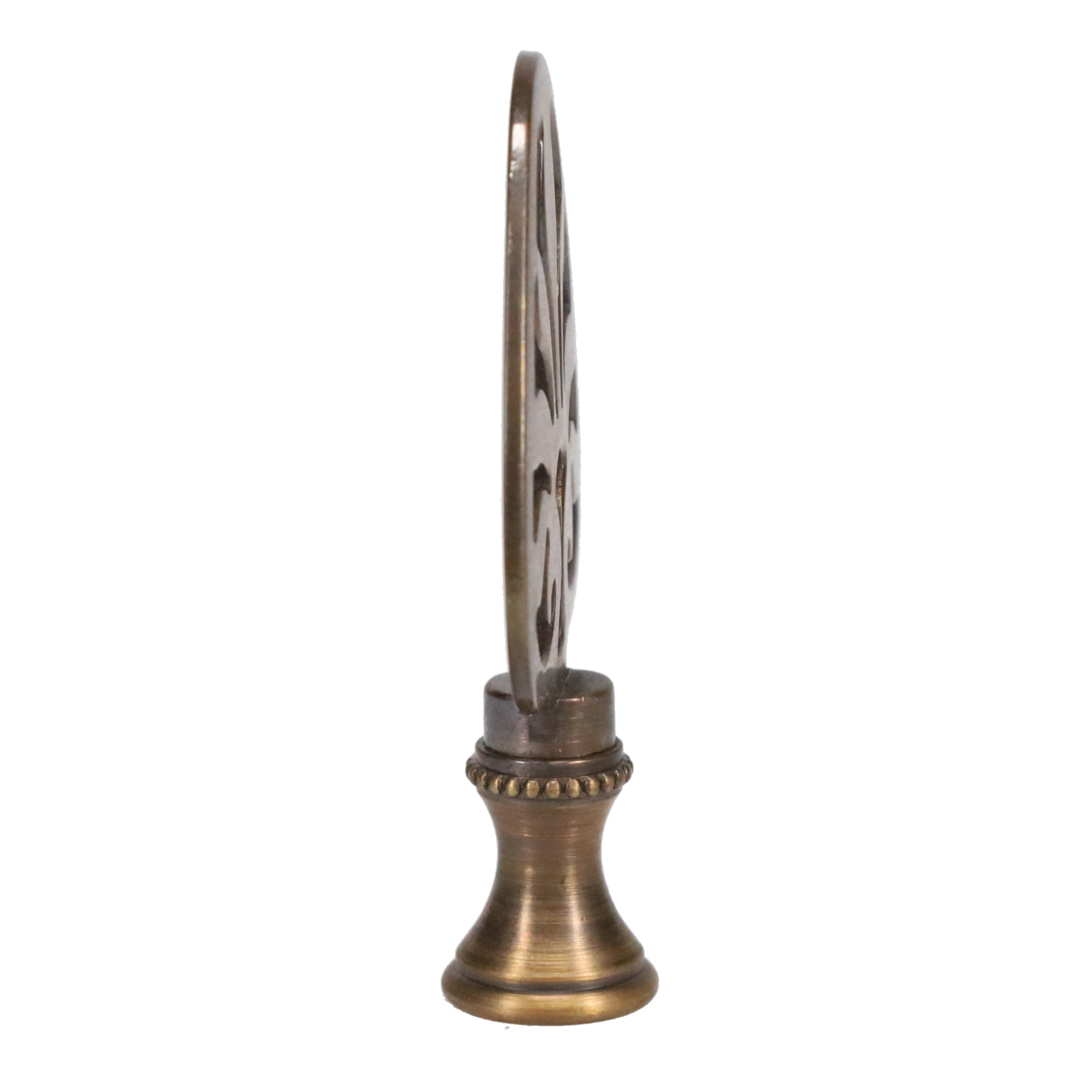 2-3/4" Tall Brass Finial, Fleur-De-Lis Design, Bronze Finish, 1/4-27F Tap (15230)