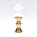 2-5/16" Tall Brass Finial, Clear Snowflake, 1/4-27F Tap (15231)