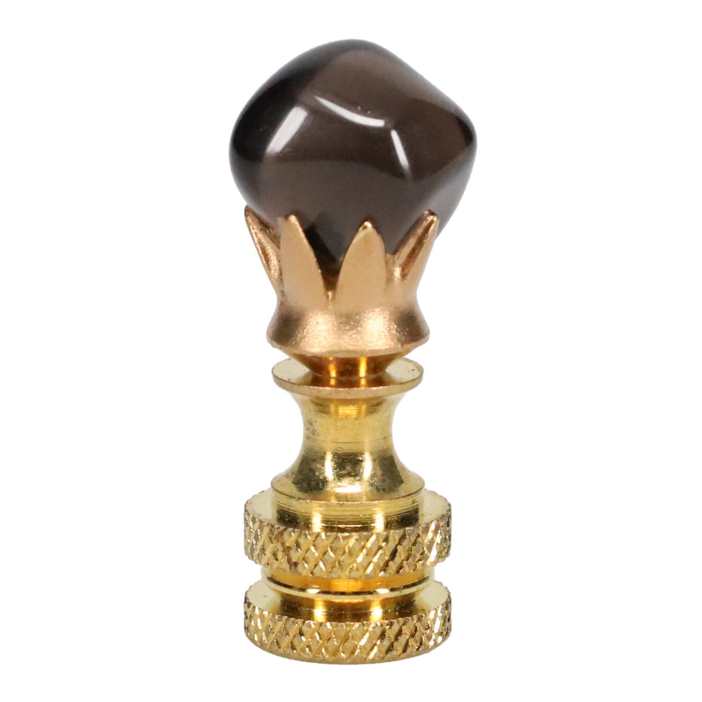 Brass Finial with Black Onyx Stone, 1/4-27F Tap (15235)