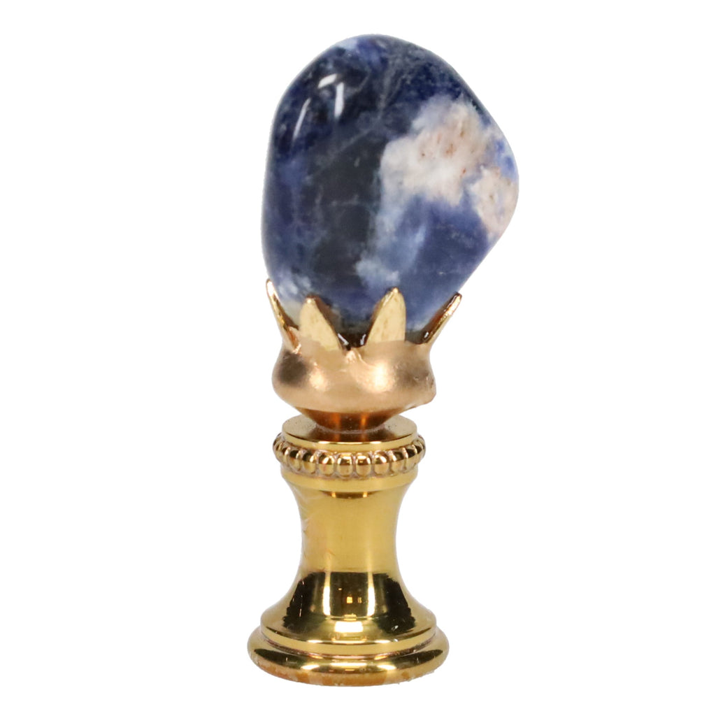 Brass Finial with Blue Sodalite Stone, 1/4-27F Tap (15236)