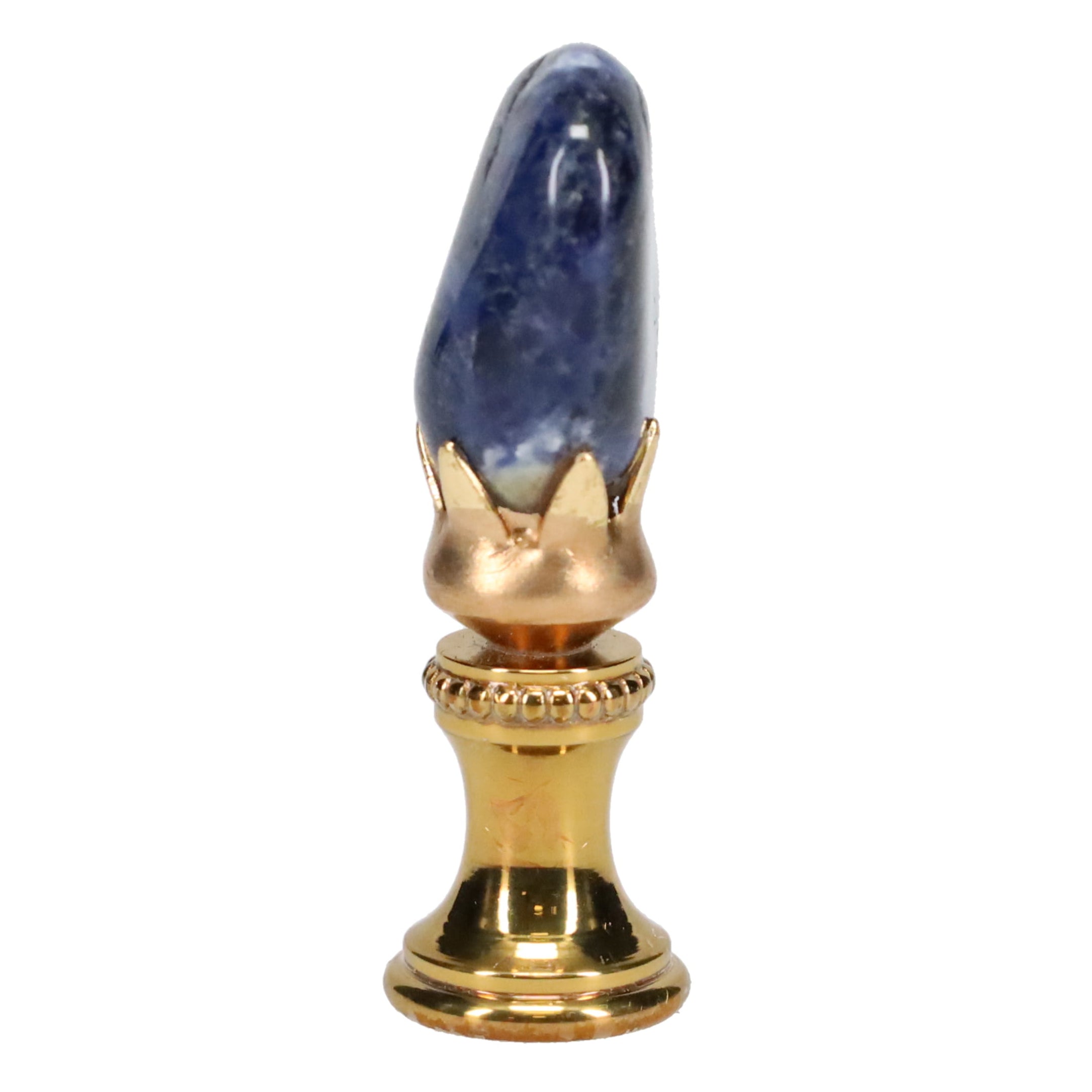 Brass Finial with Blue Sodalite Stone, 1/4-27F Tap (15236)