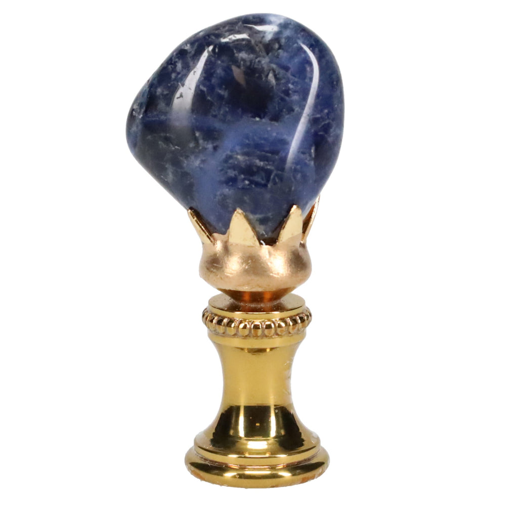 Brass Finial with Blue Sodalite Stone, 1/4-27F Tap (15236)