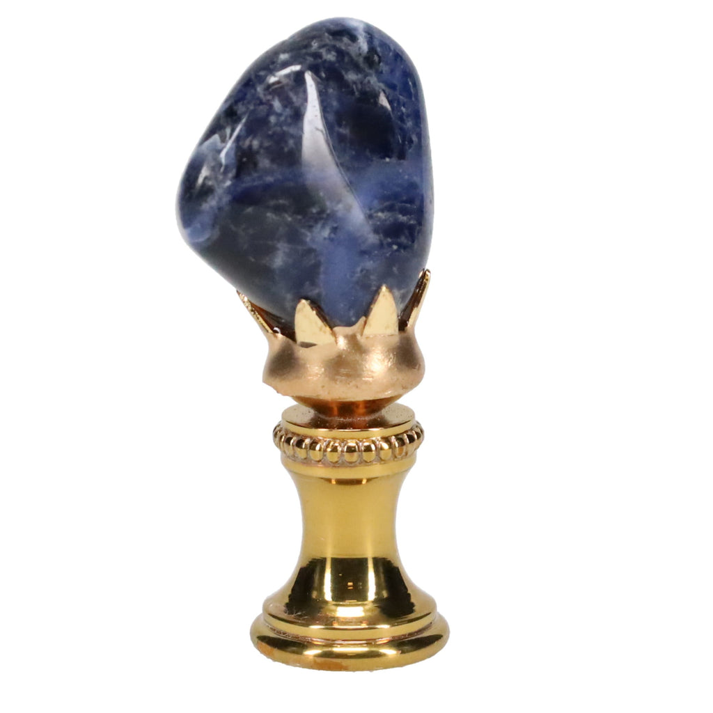 Brass Finial with Blue Sodalite Stone, 1/4-27F Tap (15236)