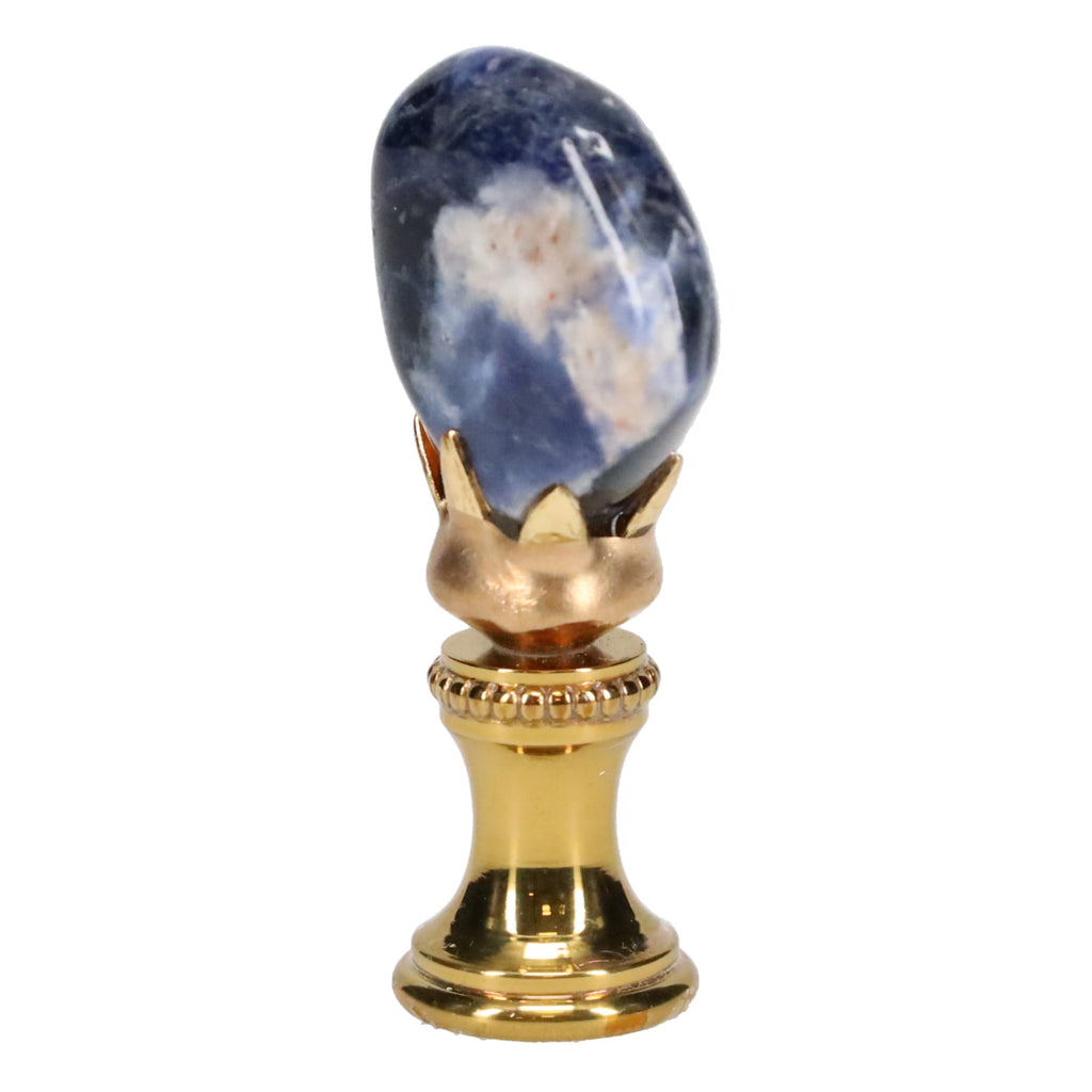 Brass Finial with Blue Sodalite Stone, 1/4-27F Tap (15236)