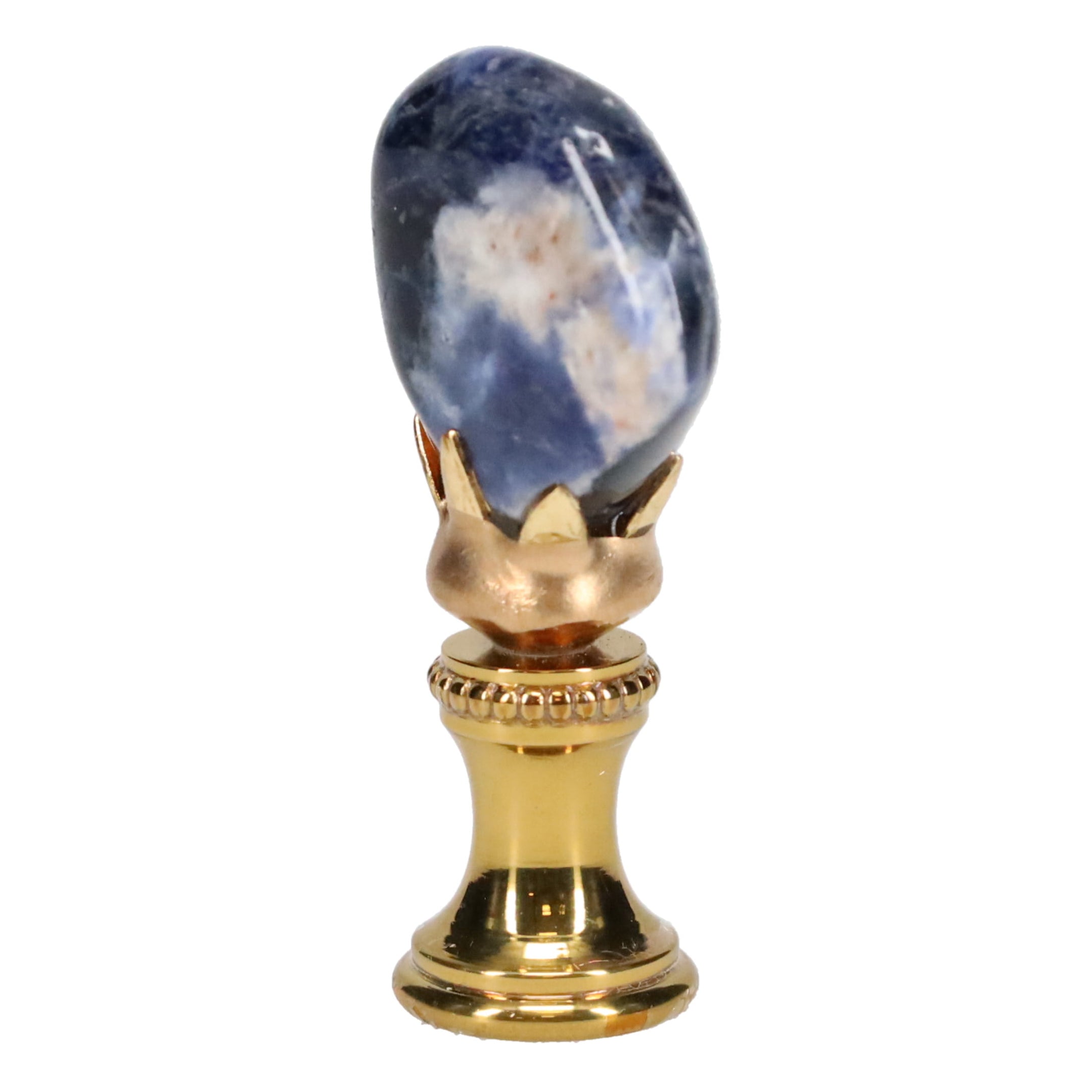 Brass Finial with Blue Sodalite Stone, 1/4-27F Tap (15236)