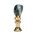 Brass Finial with Dark Green Jade Stone, 1/4-27F Tap (15238)