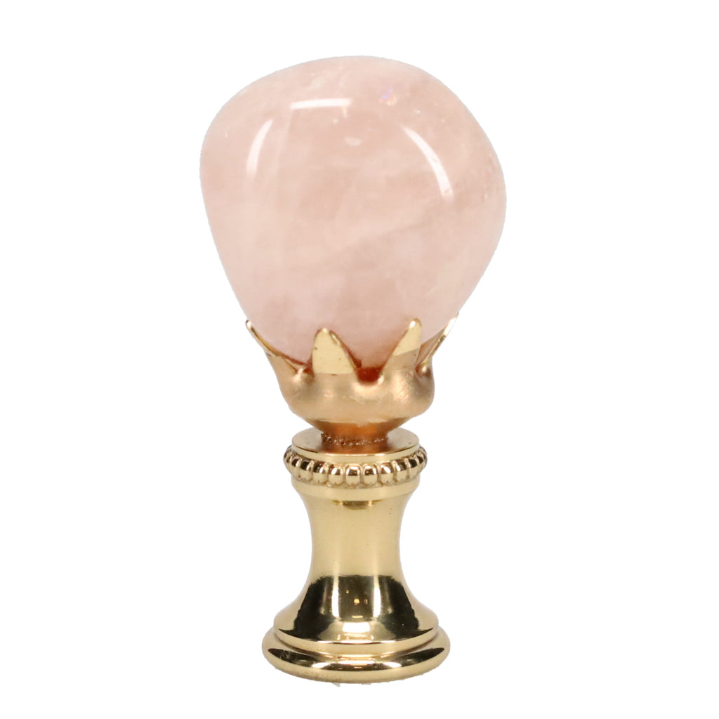 Brass Finial with Milky Quartz Stone, 1/4-27F Tap (15239)