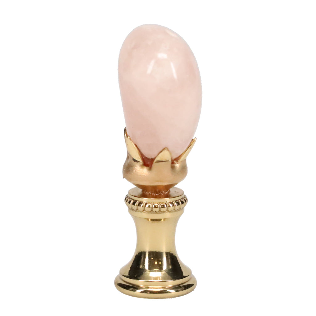 Brass Finial with Milky Quartz Stone, 1/4-27F Tap (15239)