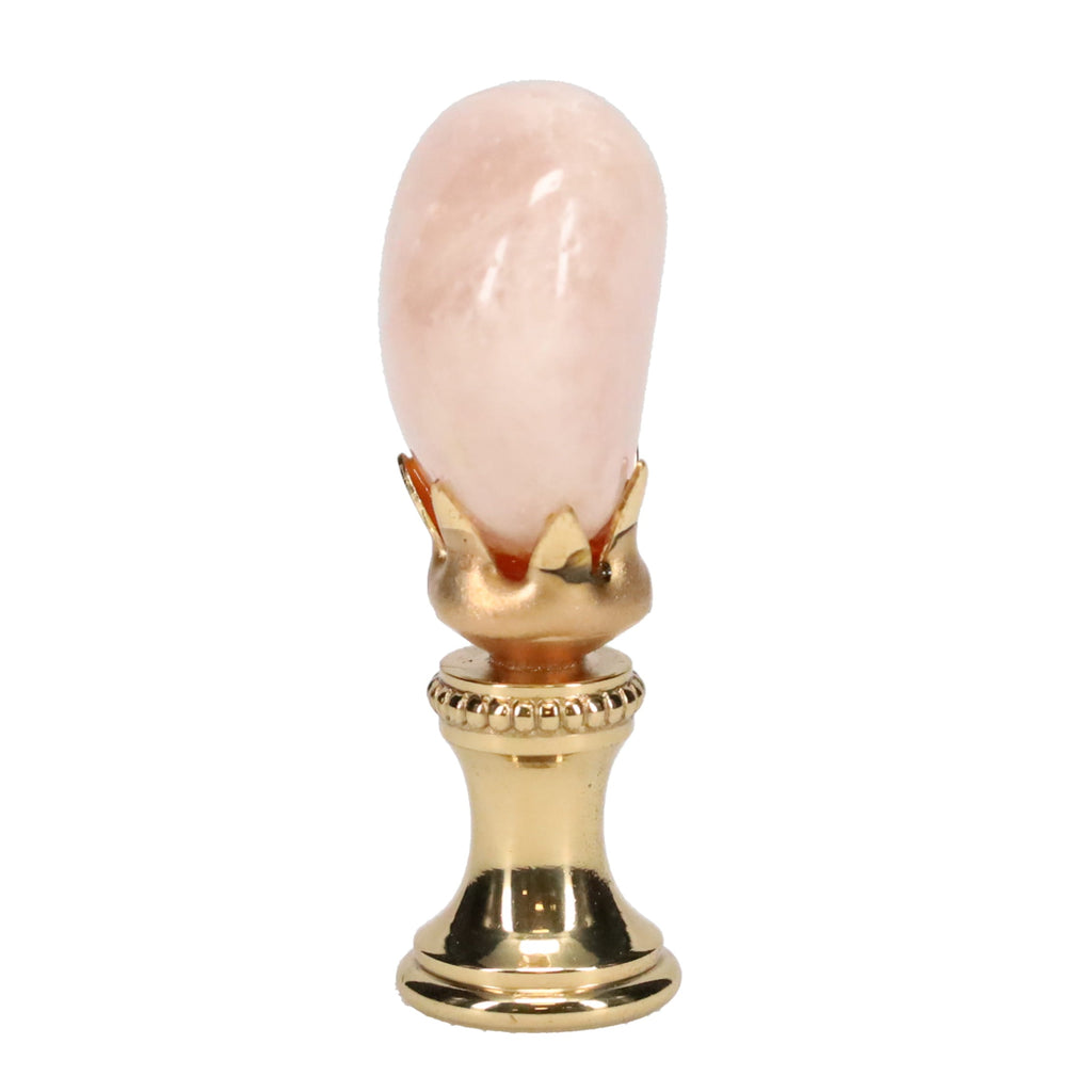 Brass Finial with Milky Quartz Stone, 1/4-27F Tap (15239)