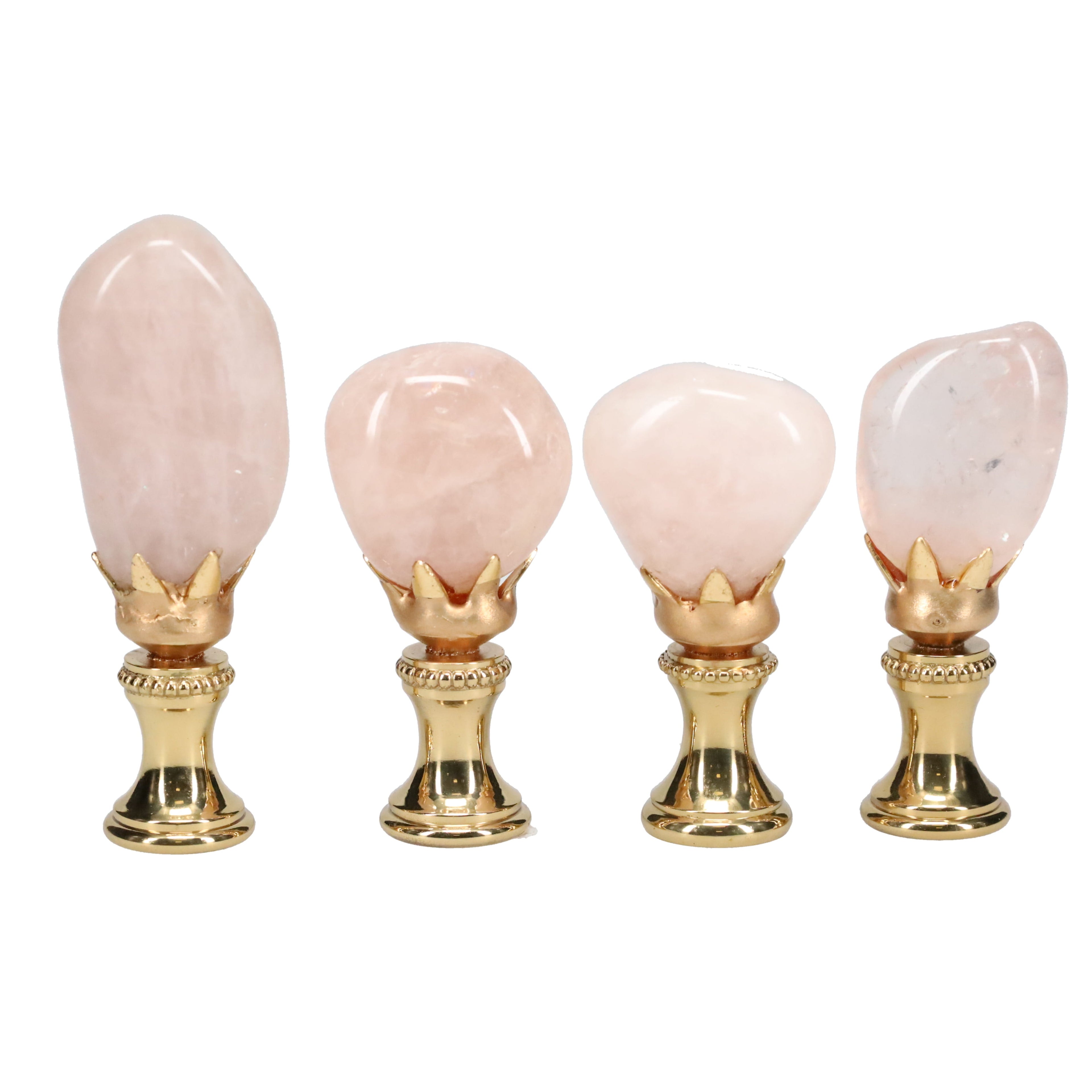 Brass Finial with Milky Quartz Stone, 1/4-27F Tap (15239)