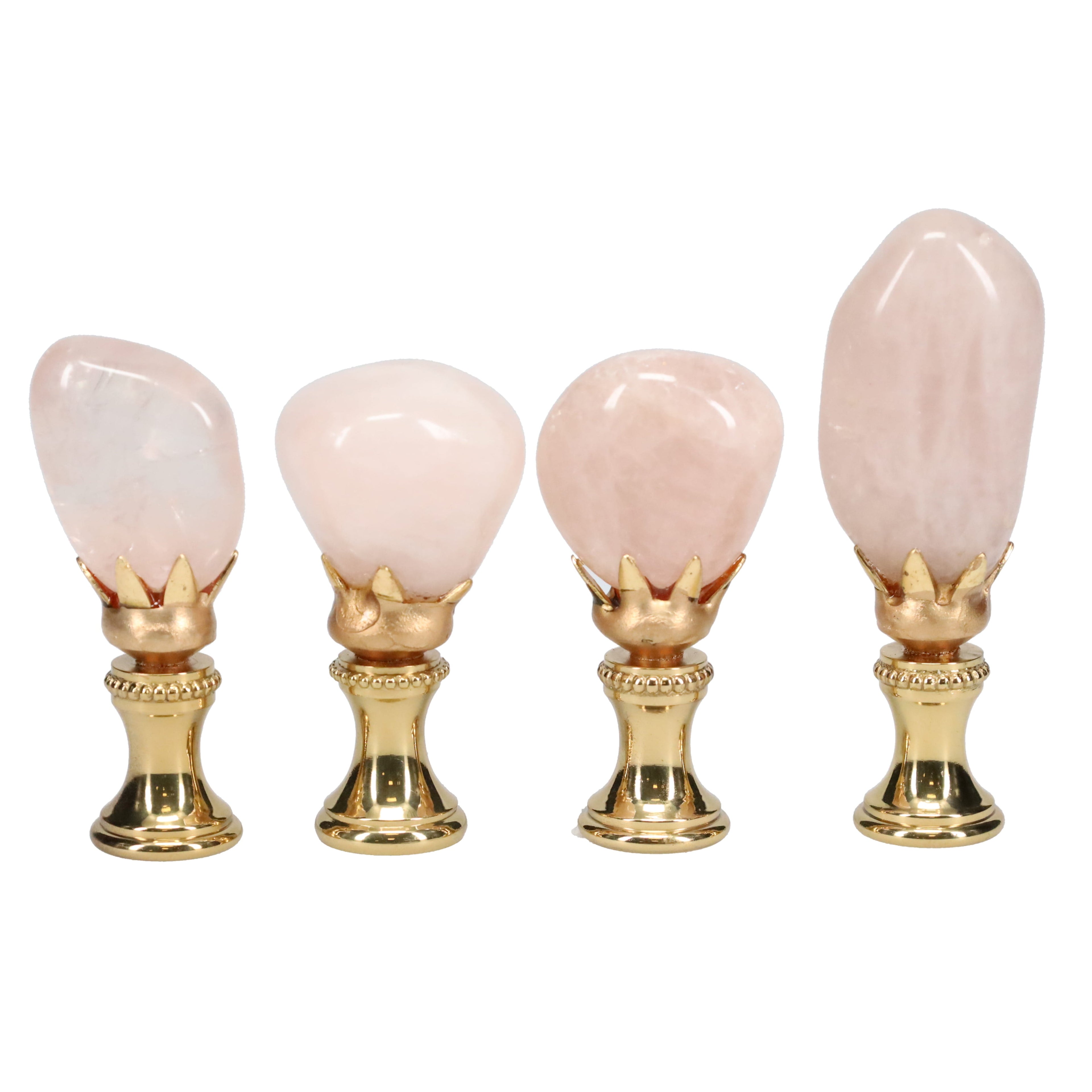 Brass Finial with Milky Quartz Stone, 1/4-27F Tap (15239)