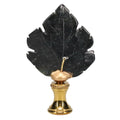 Brass Finial with Black Lapis Lazuli Stone Leaf, 1/4-27F Tap (15240)