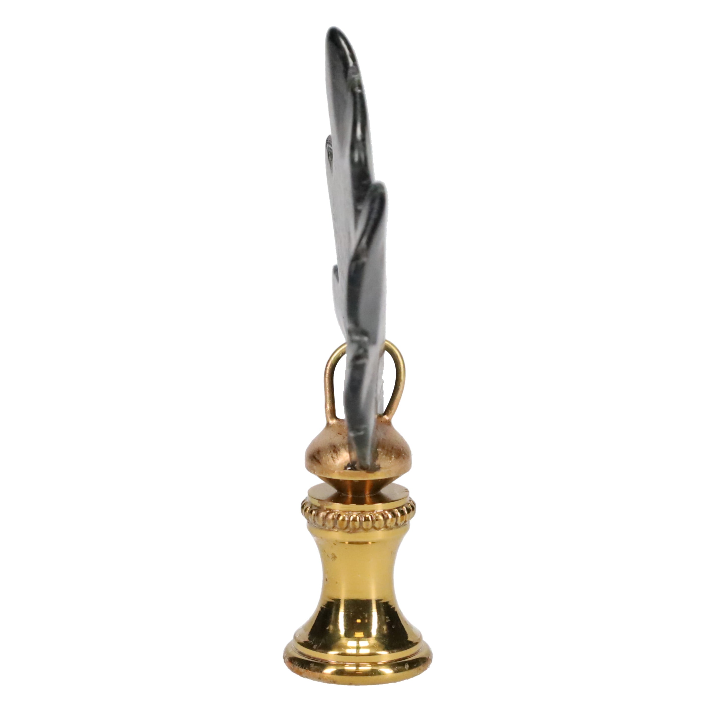 Brass Finial with Black Lapis Lazuli Stone Leaf, 1/4-27F Tap (15240)