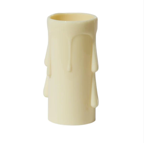 2 Inch Tall Ivory Color Plastic Candelabra Candle Cover (19800L2)