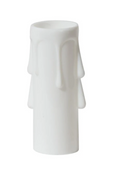 2-1/2 Inch Tall White Color Plastic Candelabra Sized Candle Cover (19801L25)