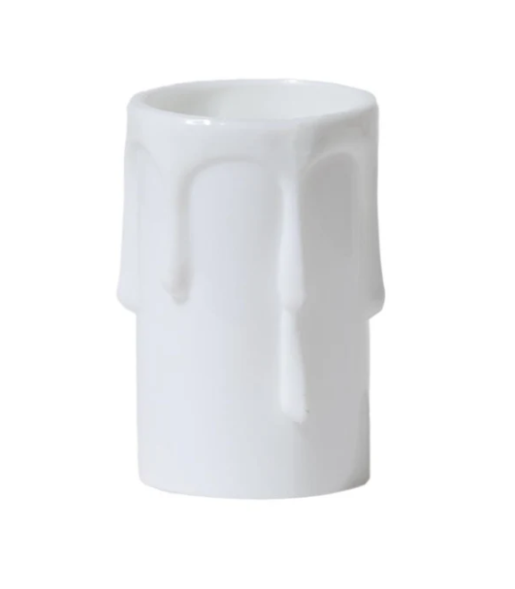 2 Inch Tall White Color Medium Sized Candle Cover (19804L2)