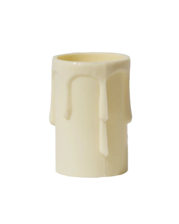 2 Inch Tall Ivory Plastic Medium Sized Candle Cover (19815L2)