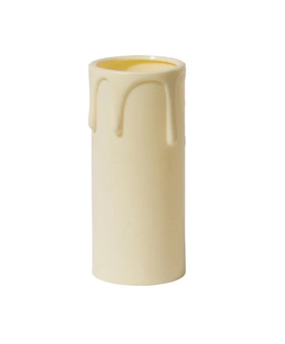 3 Inch Tall Ivory Plastic Medium Sized Candle Cover (19815L3)