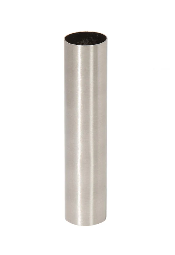 Seamless Satin Nickel Finish Steel Candelabra Sized Candle Cover, Choice of Size (19851SN)