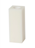 1-1/2 Inch Square White Polybeeswax Candelabra Size Candle Covers, Choice of Height (19907i)