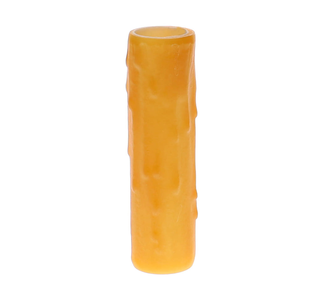 Gold Coin Color Polybeeswax CANDELABRA Size (7/8"I.D.) Candle Cover, 4" Height (19910Q)