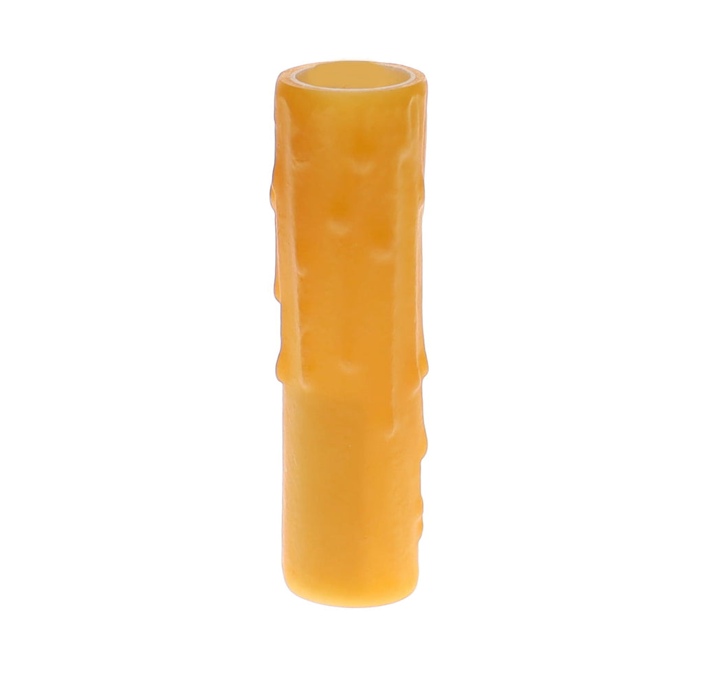 Gold Coin Color Polybeeswax CANDELABRA Size (7/8"I.D.) Candle Cover, 4" Height (19910Q)