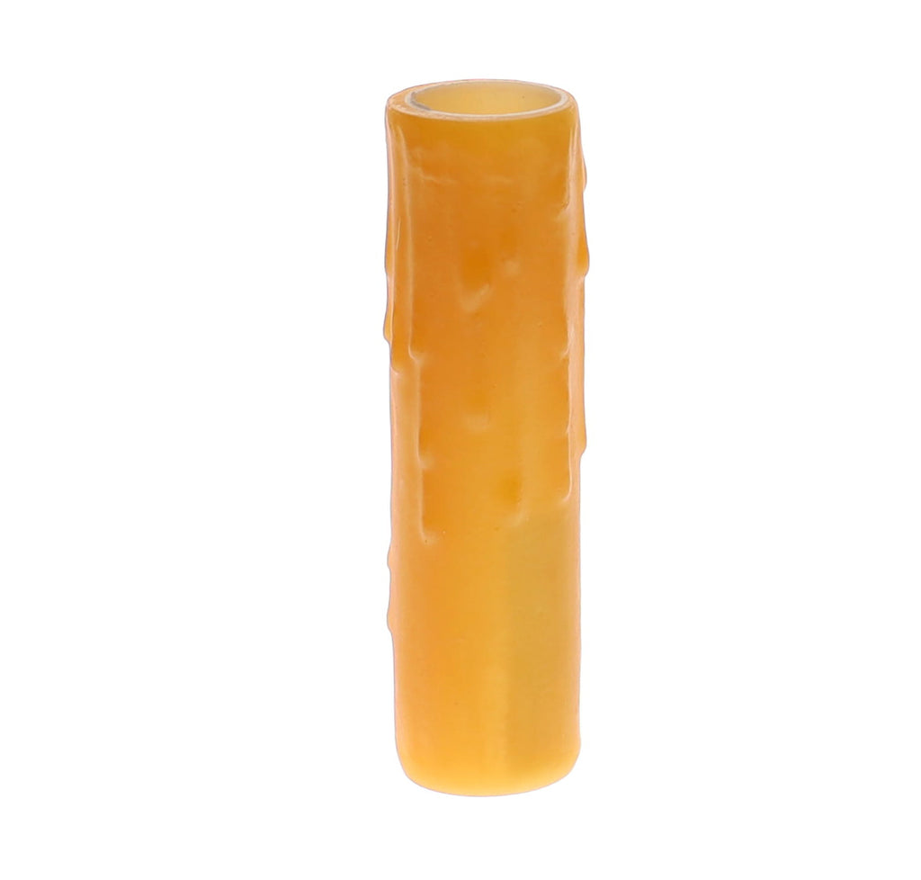 Gold Coin Color Polybeeswax CANDELABRA Size (7/8"I.D.) Candle Cover, 4" Height (19910Q)