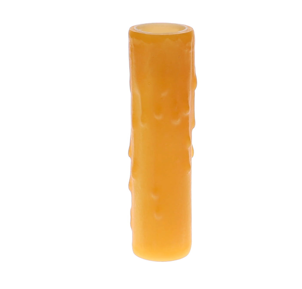 Gold Coin Color Polybeeswax CANDELABRA Size (7/8"I.D.) Candle Cover, 4" Height (19910Q)