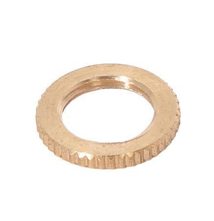 3/4" Dia. Knurled Brass Locknut, Your Choice of 1/8F, 1/4F, or 1/4-27F Tap (20711)