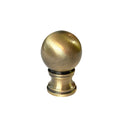 Ball Style Solid Brass Lamp Finial Antique Brass 1-3/8" Tall x 7/8" Diam 1/4-27F Tap (20820A)