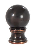 Ball Style Solid Brass Lamp Finial Bronze Finish 1-3/8" Tall x 7/8" Diam 1/4-27F Tap (20820B)