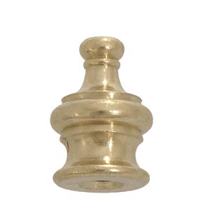1" Tall Brass Finial, 11/16" Diameter, Tap 1/4-27F, Burnished & Lacquered (20824)